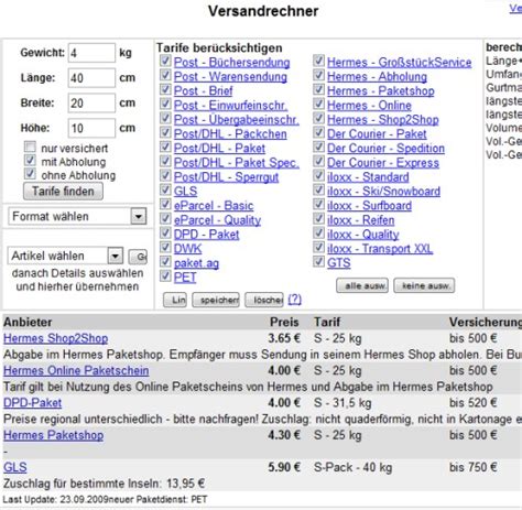 dpd versandkostenrechner